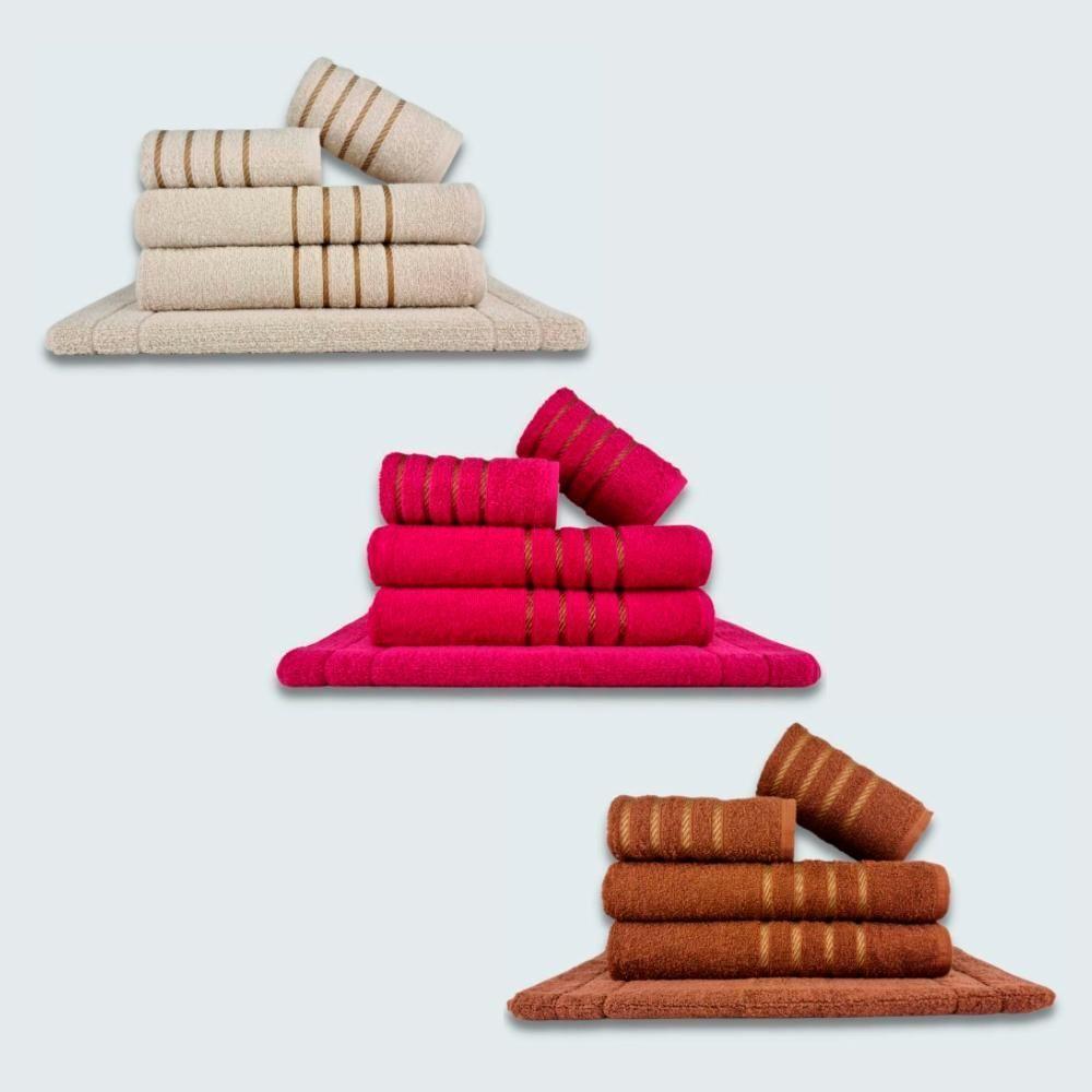 Jogo De Toalhas 15 Pçs Coleção Dubai 100% Algodão Bg+rs+mr - 1