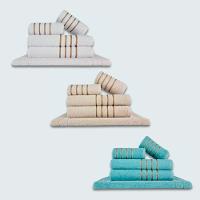 Jogo De Toalhas 15 Pçs Coleção Dubai 100% Algodão Br+bg+vd - 1