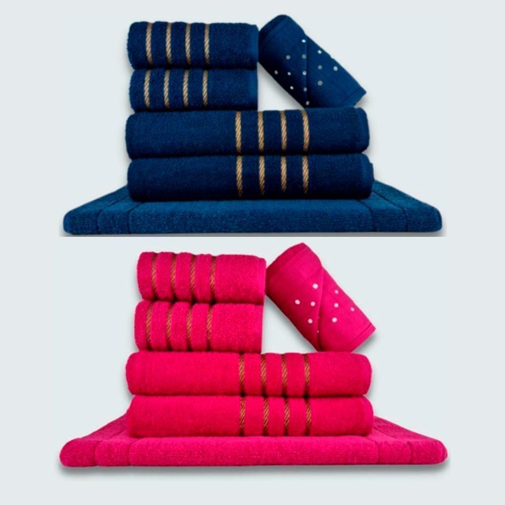 Jogo De Toalhas 12 Pçs Coleção Dubai 100% Algodão Az+rs - 1