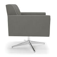 Kit 2 Poltronas Giratória Viena Gomada Suede Grafite Base Cromada - D'rossi - 5