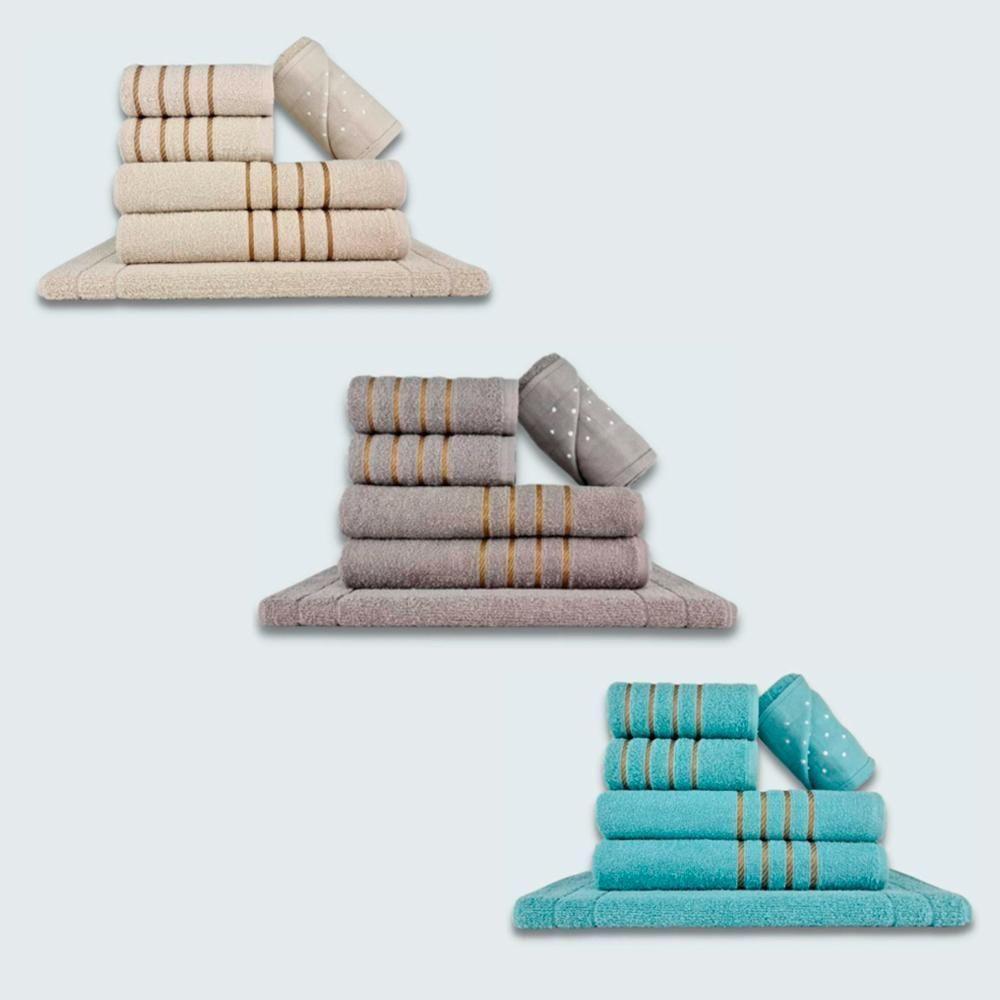 Jogo De Toalhas 18 Pçs Coleção Dubai 100% Algodão Bg+cz+vd - 1