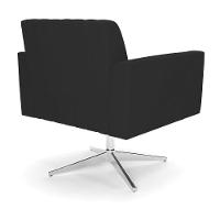 Kit 2 Poltronas Giratória Viena Gomada Veludo Preto Base Cromada - D'rossi