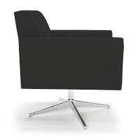 Kit 2 Poltronas Giratória Viena Gomada Veludo Preto Base Cromada - D'rossi - 5