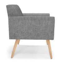 Kit 2 Poltronas Viena Gomada Linho Grafite A26 Pés Palito Natural - D'rossi - 6