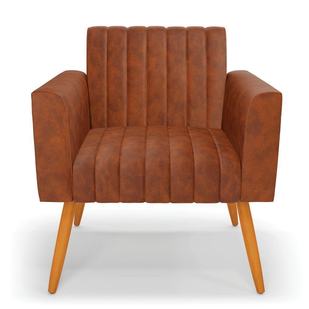 Kit 2 Poltronas Viena Gomada Corano Pés Palito Castanho - D'rossi Cor Nozes - 6