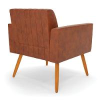 Kit 2 Poltronas Viena Gomada Corano Pés Palito Castanho - D'rossi Cor Nozes