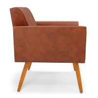 Kit 2 Poltronas Viena Gomada Corano Pés Palito Castanho - D'rossi Cor Nozes - 5