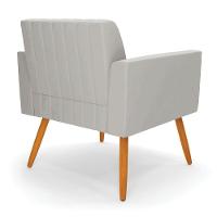 Kit 2 Poltronas Viena Gomada Veludo Pés Palito Castanho - D'rossi Cor Cinza