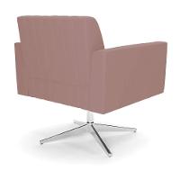 Kit 2 Poltronas Giratória Viena Gomada Veludo Rosê Base Cromada - D'rossi