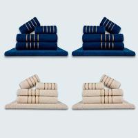 Jogo De Toalhas 20 Pçs Coleção Dubai 100% Algodão Az+bg - 1