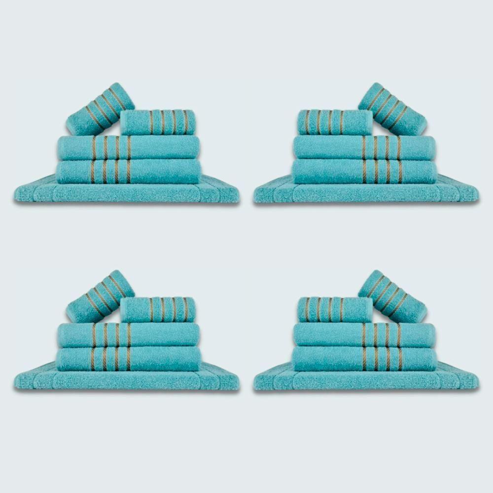 Jogo De Toalhas 20 Pçs Coleção Dubai 100% Algodão Verde Aqua - 1