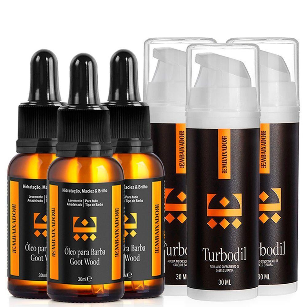 Kit 03 Óleo Para Barba Goot Wood + 03 Blend Turbodil Embaixador 30Ml - 1