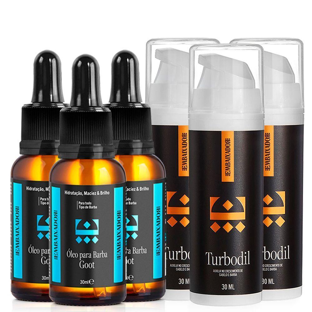 Kit 03 Óleo Para Barba Goot + 03 Blend Turbodil Embaixador 30Ml - 1