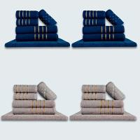 Jogo De Toalhas 24 Pçs Coleção Dubai 100% Algodão Az+cz - 1