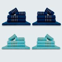 Jogo De Toalhas 20 Pçs Coleção Dubai 100% Algodão Az+vd - 1