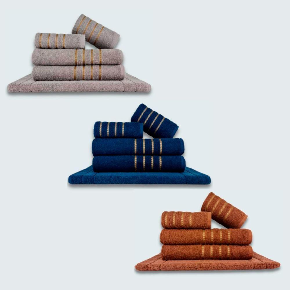 Jogo De Toalhas 15 Pçs Coleção Dubai 100% Algodão Cz+az+mr - 1