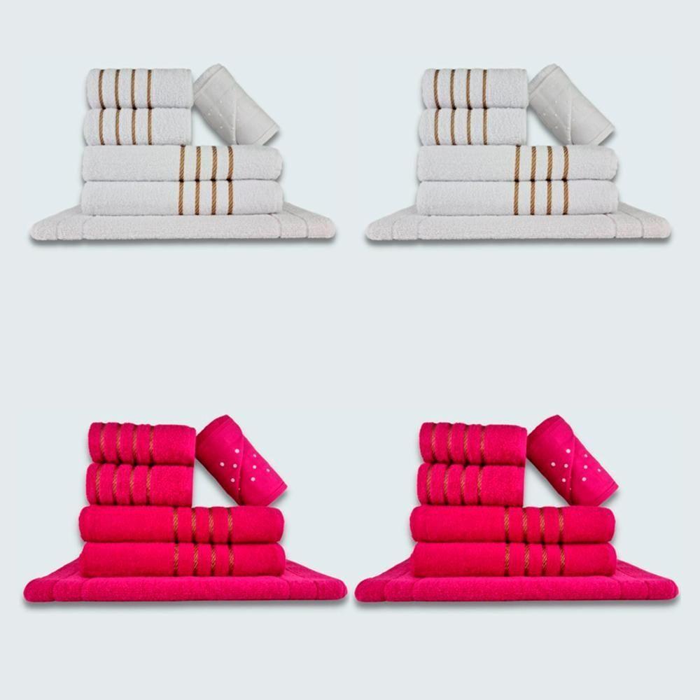 Jogo De Toalhas 24 Pçs Coleção Dubai 100% Algodão Br+rs - 1