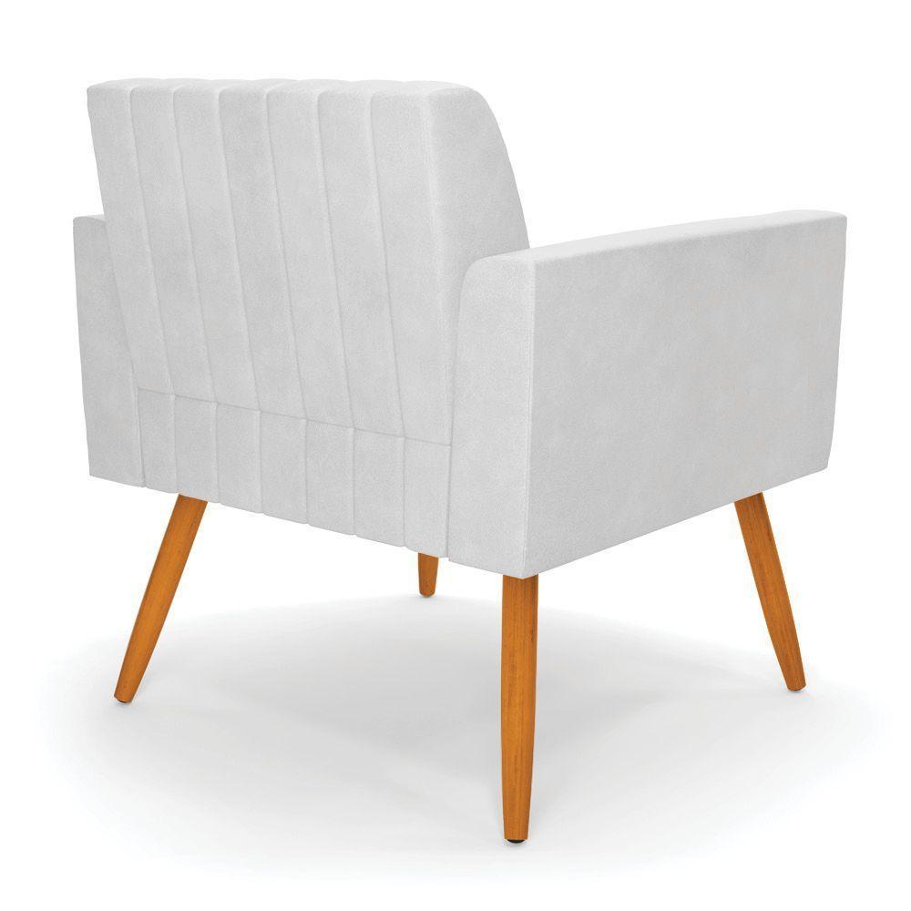 Kit 2 Poltronas Viena Gomada Corano Pés Palito Castanho - D'rossi Cor Branco - 4