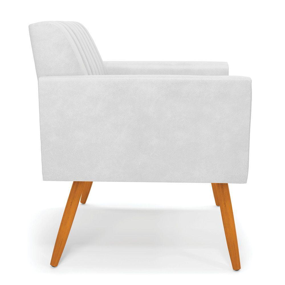 Kit 2 Poltronas Viena Gomada Corano Pés Palito Castanho - D'rossi Cor Branco - 5