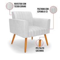 Kit 2 Poltronas Viena Gomada Corano Pés Palito Castanho - D'rossi Cor Branco - 3