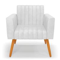 Kit 2 Poltronas Viena Gomada Corano Pés Palito Castanho - D'rossi Cor Branco - 6