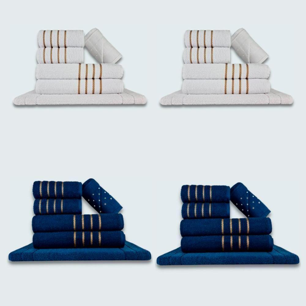 Jogo De Toalhas 24 Pçs Coleção Dubai 100% Algodão Br+az - 1