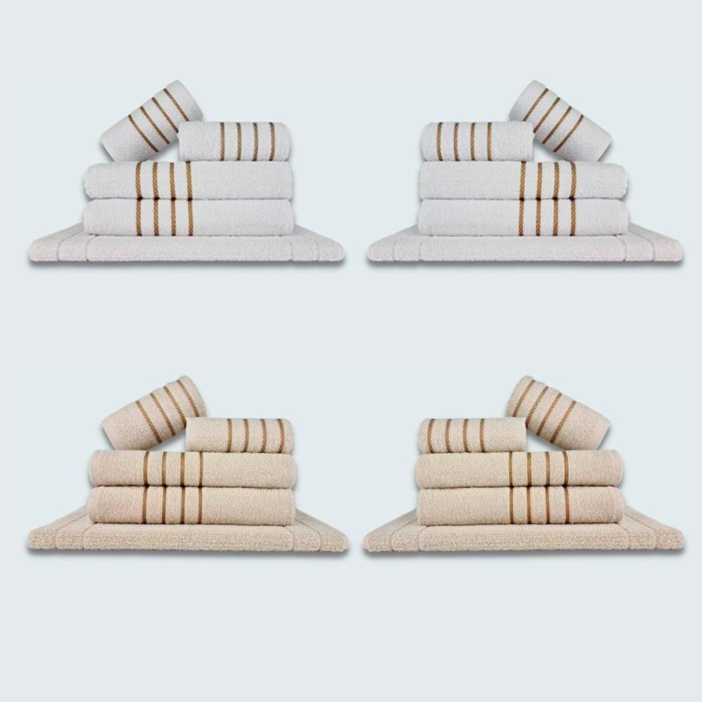 Jogo De Toalhas 20 Pçs Coleção Dubai 100% Algodão Br+bg - 1