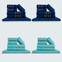 Jogo De Toalhas 24 Pçs Coleção Dubai 100% Algodão Az+vd - 1