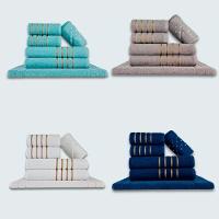 Jogo De Toalhas 24 Pçs Coleção Dubai 100% Algodão Vd+cz+br+az - 1