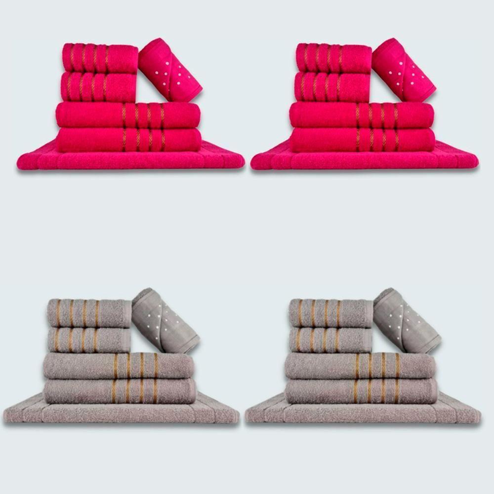 Jogo De Toalhas 24 Pçs Coleção Dubai 100% Algodão Rs+cz - 1