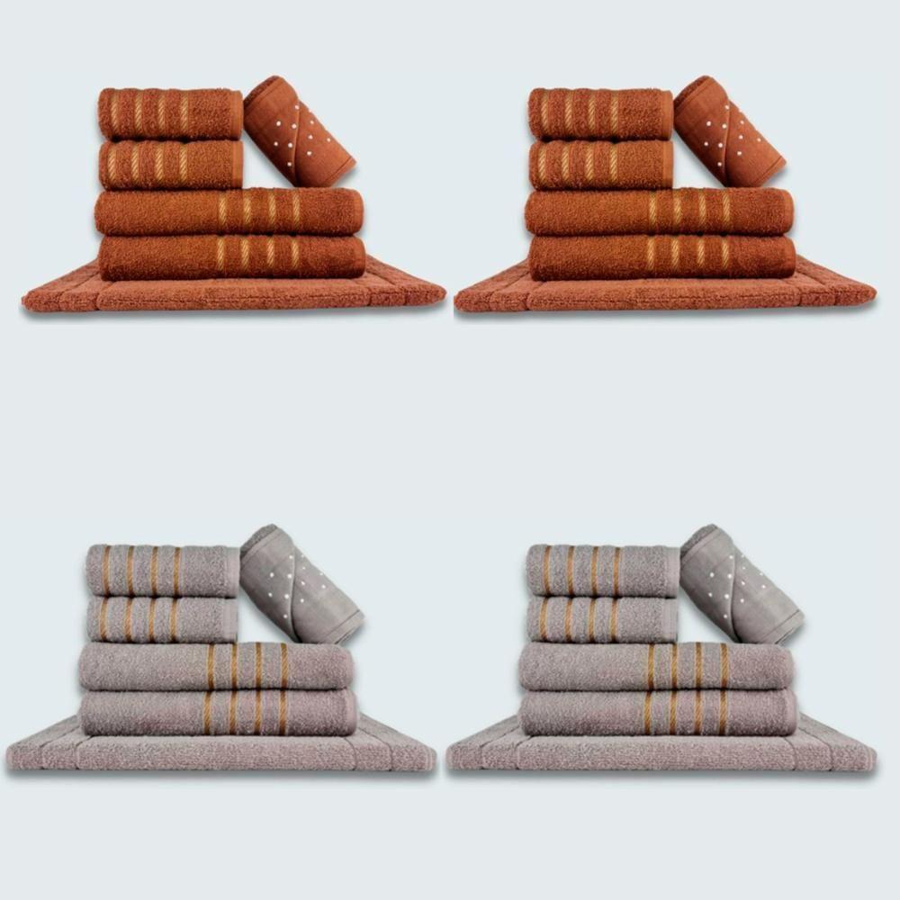 Jogo De Toalhas 24 Pçs Coleção Dubai 100% Algodão Mr+cz - 1