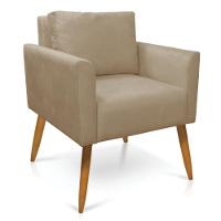 Poltrona Aline Suede Marrom Rato Pés Palito Castanho - D'rossi - 1