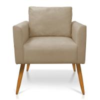 Poltrona Aline Suede Marrom Rato Pés Palito Castanho - D'rossi - 7