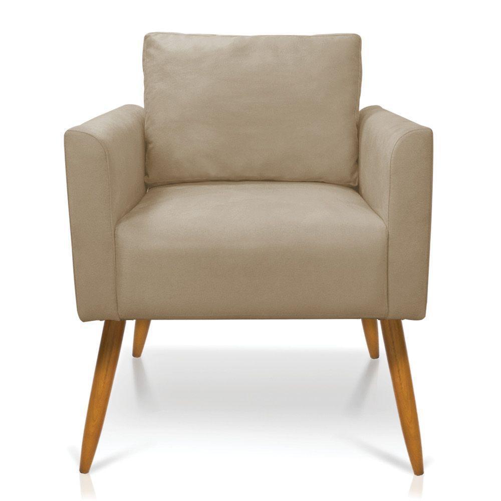 Poltrona Aline Suede Pés Palito Castanho - D'rossi Cor Marrom Rato - 7