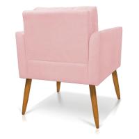 Poltrona Aline Suede Pés Palito Castanho - D'rossi Cor Rosa Bebê - 5