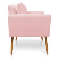 Poltrona Aline Suede Pés Palito Castanho - D'rossi Cor Rosa Bebê - 6