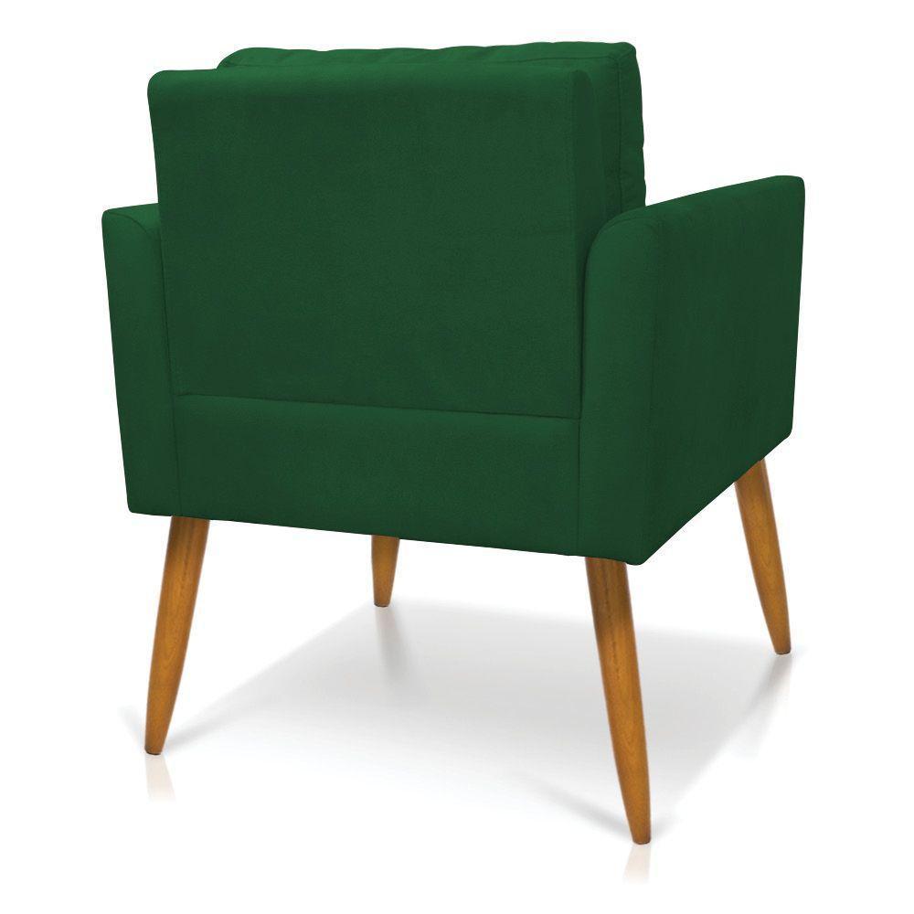 Poltrona Aline Suede Pés Palito Castanho - D'rossi Cor Verde - 5