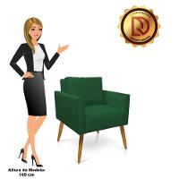 Poltrona Aline Suede Pés Palito Castanho - D'rossi Cor Verde - 3