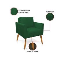 Poltrona Aline Suede Pés Palito Castanho - D'rossi Cor Verde