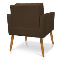 Poltrona Aline Suede Pés Palito Castanho - D'rossi Cor Marrom - 5