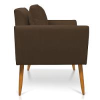 Poltrona Aline Suede Pés Palito Castanho - D'rossi Cor Marrom - 6