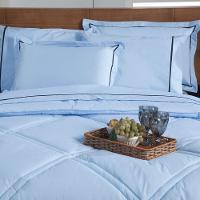 Kit Edredom Liso Milano Dupla Face Queen 03 Peças Cor Azul - 3