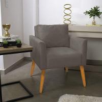 Poltrona Aline Suede Pés Palito Castanho - D'rossi Cor Grafite - 8