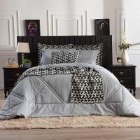 Kit Edredom C/ Lençol Liso Áquila Dupla Face King Cinza - 7