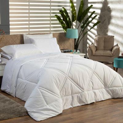 Kit Edredom Liso Solteiro 02pçs Percal 200 Fios Branco