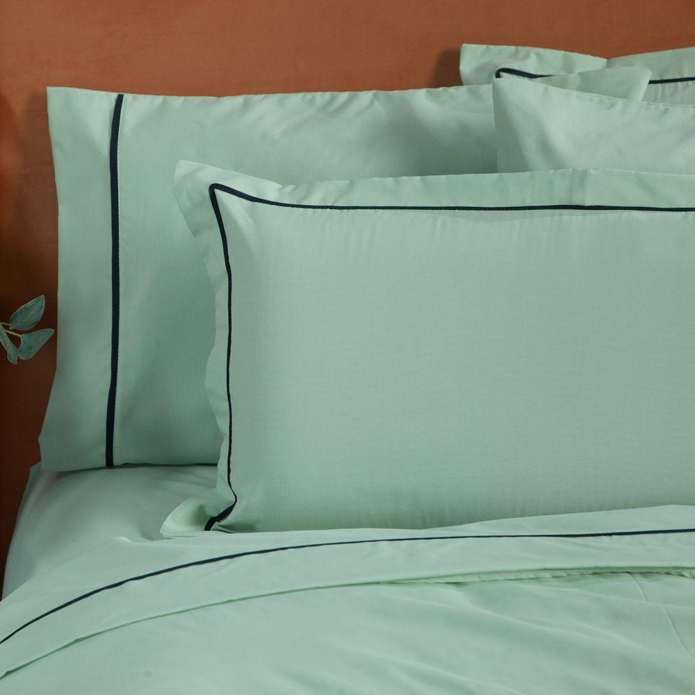 Kit Edredom Liso Milano Dupla Face Solteiro 02 Cor Verde - 2