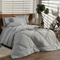 Kit Edredom Liso Milano Dupla Face Casal Padrão 03 Cor Cinza - 2