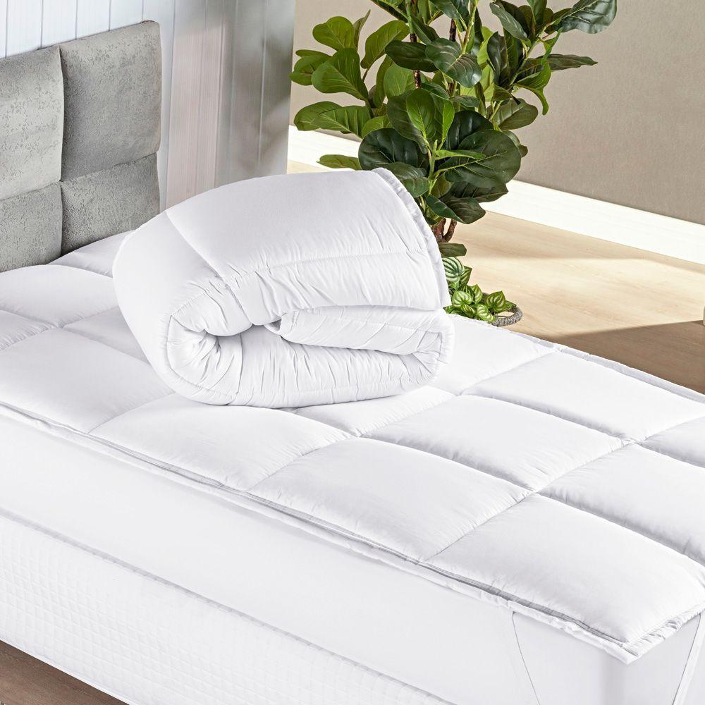 Protetor De Colchão Macio Pillow Top Solteiro Scartec Micropercal 200 Fios - Branco - 4