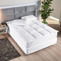 Protetor De Colchão Macio Pillow Top Casal Padrão Scartec Micropercal 200 Fios - Branco - 1