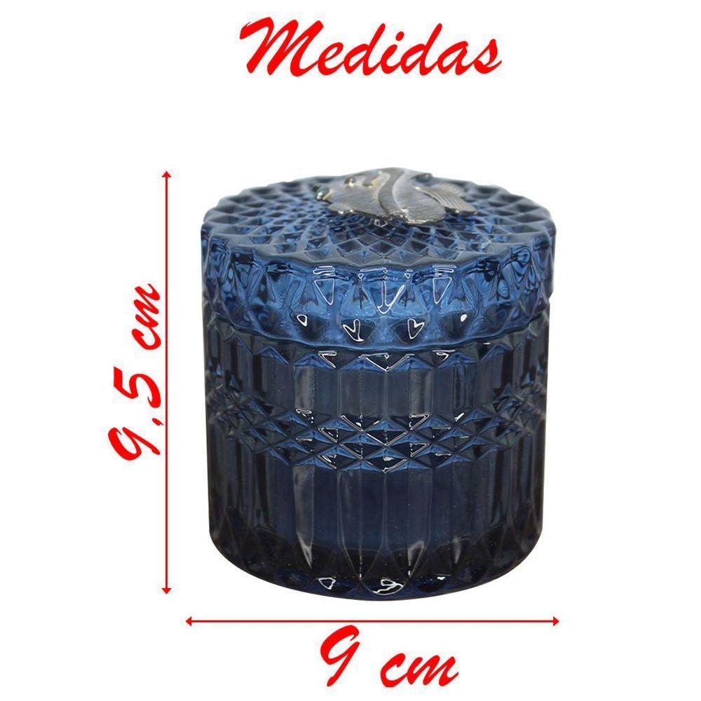 Porta Algodão E Cotonete Vidro Com Detalhe De Metal 9,5cm - 2
